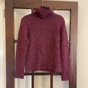 L.L. Bean Wool Blend Turtleneck Sweater in Purple, Size Medium